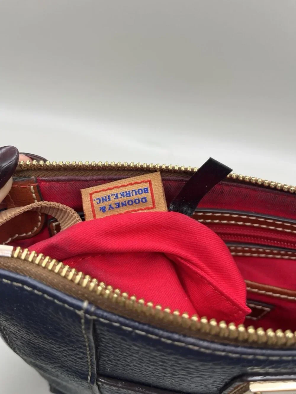 Dooney & Bourke Lexington Crossbody Dark Blue Pebble Grain Leather Bag VTG